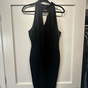 Bar III Black Backless Halter Dress